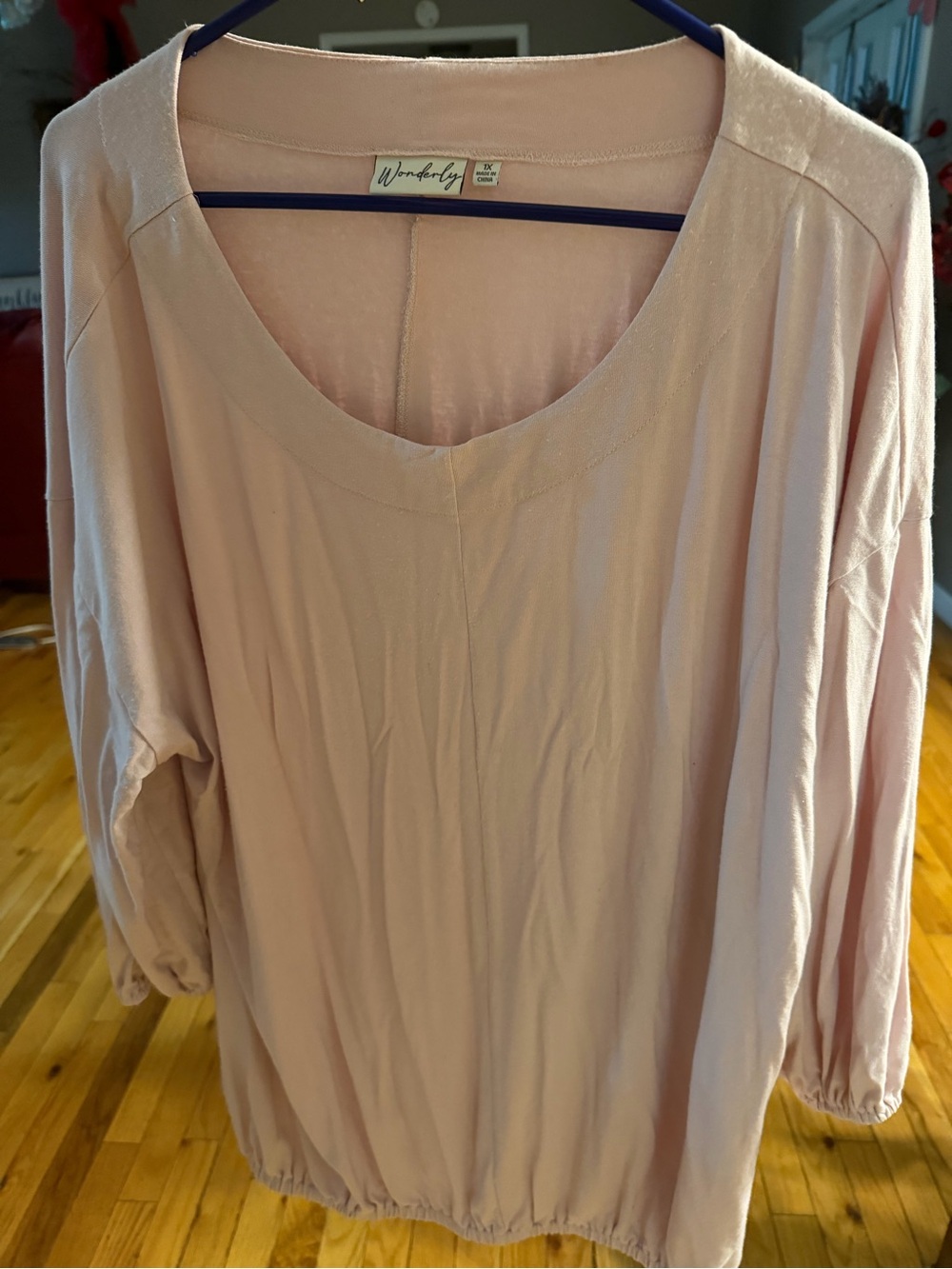 Wonderly Blush Scoop Neck Tunic Top soft pink $12 size 1xl